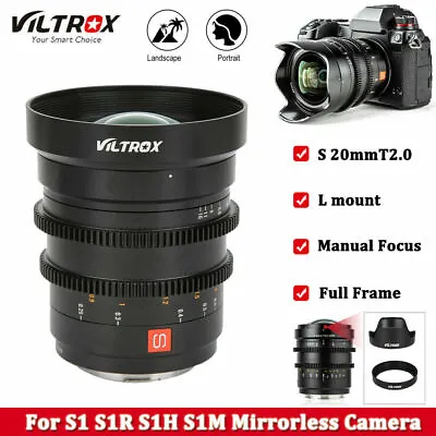 VILTROX S 20mm T2.0 Wide Angle Cine Lens For Leica L Panasonic S1R S1 S1M Camera • £399