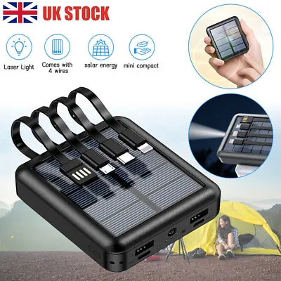 30000mAh Portable Solar 4USB LED External Battery Power Bank Pack Phone Charger • £9.90