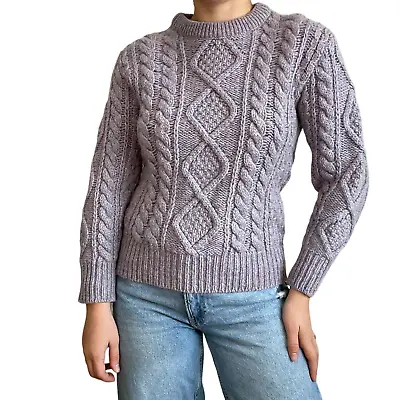 $100 • Buy Vintage Edinburg Woolen Mills Scottish Lavender Donegal Tweed Fisherman Sweater