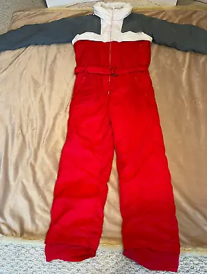 Vintage Snowy Mountain Once Piece Snow Suit Ski Outfit Unisex Size Small Winter • $69.99