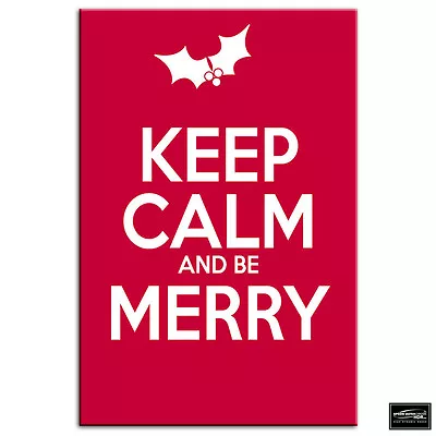 Keep Calm Red  Christmas BOX FRAMED CANVAS ART Picture HDR 280gsm • £19.99