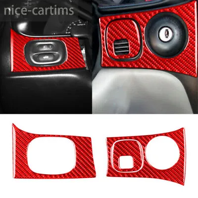 Red Carbon Ignition Panel Headlight Switch Cover For Chevrolet Corvette C5 98~04 • $25.12