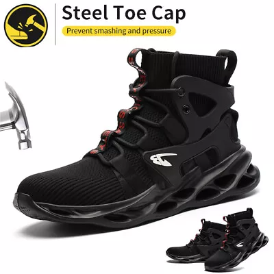 Men Safety Work Boots Lightweight Mesh Sneaker Steel Toe Shoes Work Hiking Boots • $45.47