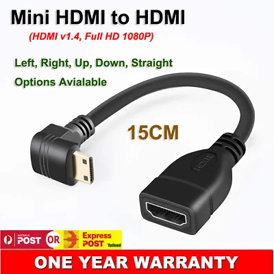 HDMI Female To 90° Degree Mini HDMI Male Adapter Cable Left Right Up Down Angle • $6.20