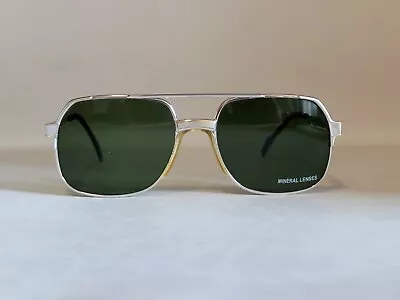 VINTAGE 80s METZLER SILVER METAL PILOT SUNGLASSES MADE IN GERMANY #250 • $85