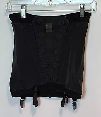 Vtg Girdle Garter Hollywood Vassarette Open Bottom Rubber  Medium Black Clips • $169.67