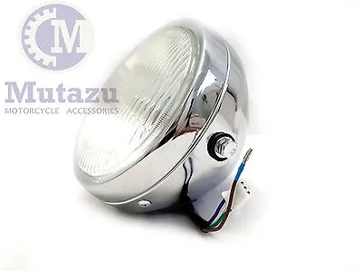 Universal Round Metal 7  Motorcycle Headlight Bobber Streetfighter Cafe Racer • $49
