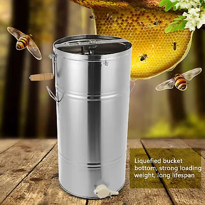 Honey Extractor 2 Two Frame Stainless Manual Crank Honey Bee Spinner Beekeeping. • £52.77