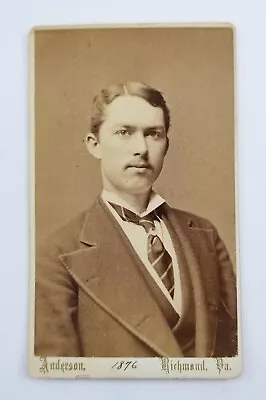 CDV Photo Portrait Of A Man With Caption Anderson Richmond Virginia 1876 • $10