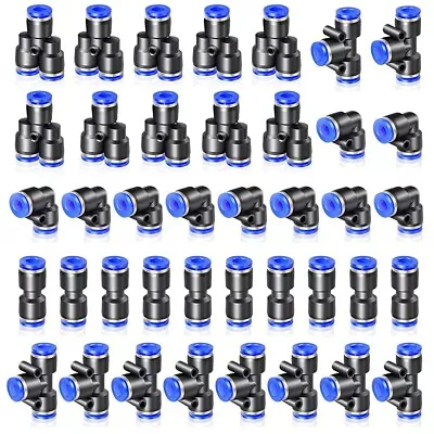 40x Quick 6mm OD 1/4 Inch Plastic Pneumatic Push Connector Air Line Fitting A975 • $11.80