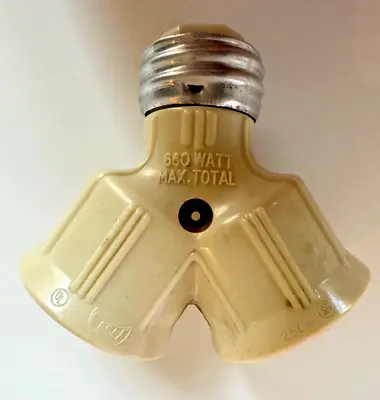 Vintage 2-Way LIGHT BULB SPLITTER Adaptor Fixture Socket Adapter EAGLE 660 Watt • $6.95