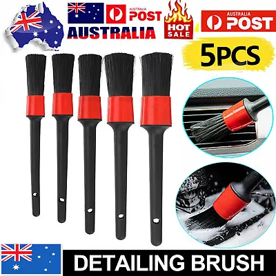 5pcs Car Detailing Cleaning Brush Set For Dashboard Crevice Engine Wheel Air HQ • $10.59