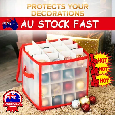 64Baubles Storage Box Christmas Xmas Tree Decoration Organiser Bauble Bag KP • $24.13