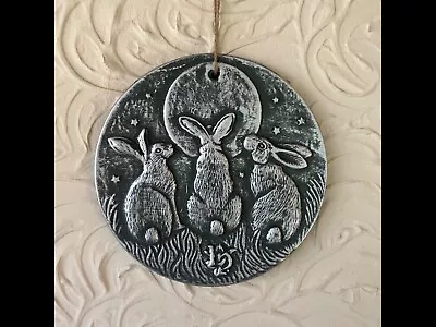 Moon Gazing Hare ….stepping Stone/wall Plaque Mould/8 Inches Dia Garden • £12.50