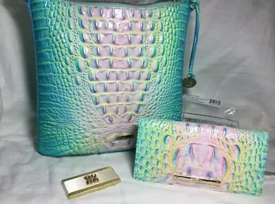 🌺*FIRM PRICE** NWT BRAHMIN COTTON CANDY Katie Crossbody And Ady Wallet Set • $495