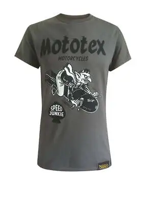 Mototex Retro Motorcycle Speed Junkie Cafe Racer Mens T/shirt • £24.99