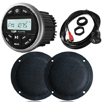 Marine Radio Waterproof Audio Package W/ Boat Speakers 120W For ATV/UTV/RV Yacht • $86.99