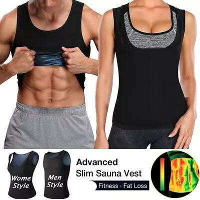 Men Women Sports Sweat Sauna Vest Body Shaper Thermal Tanks Tops Weight Loss • $9.99