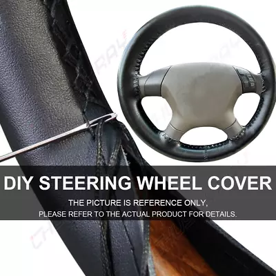 14.5-15  DIY Steering Wheel Cover Genuine Leather For MITSUBISHI Black New • $23.99