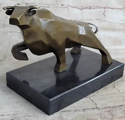 Stock Market Bull Bust - Wall Street Real Bronze Statue Figurine 12  Length DEAL • $299