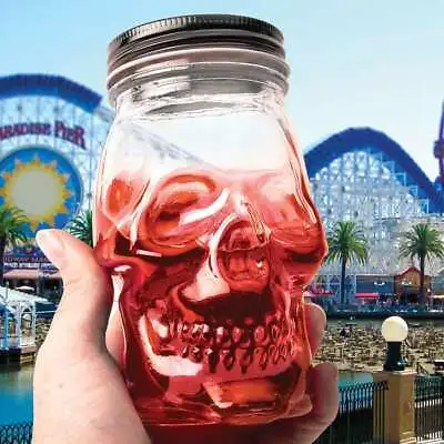 2 Pc. Skull Head Mason Jar Cup Halloween Party Tableware Glass Spooky 16 Oz. New • $15.98