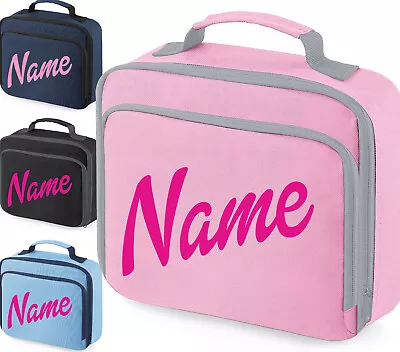 Personalised Lunch Bag School Girls Pink Princess Insulated Any Name Snack Box • £6.45