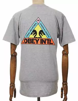 £33.50 • Buy Men's Obey Clothing Trinity Tee - Grey Heather