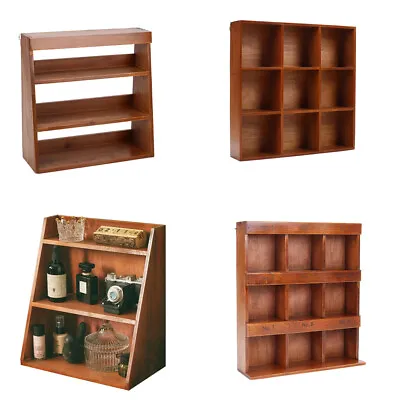 £18.94 • Buy 3 Tier Small Wall Shelves Hanging Tabletop Shelf Wooden Storage Display Rack