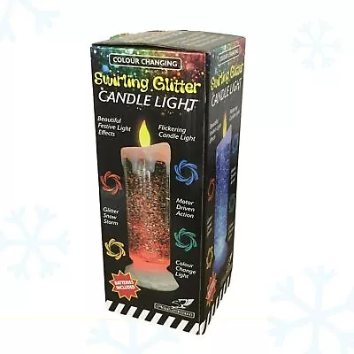 £11.99 • Buy Large 3 LED Christmas Candle Colour Changing Flickering Flameless Glitter Swirl