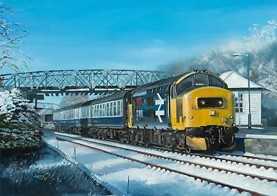 Class 37 37418 British Rail Scotland Railway Diesel Train Christmas Xmas Card • £1.99