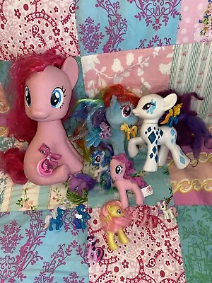 Hasbro My Little Pony Plush & Plastic Figure Lot Of 16 Large And Small • $20