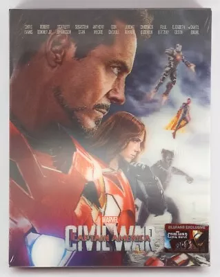 Captain America: Civil War - Blufans Double Lenticular 3D + 2D Blu-ray Steelbook • $180