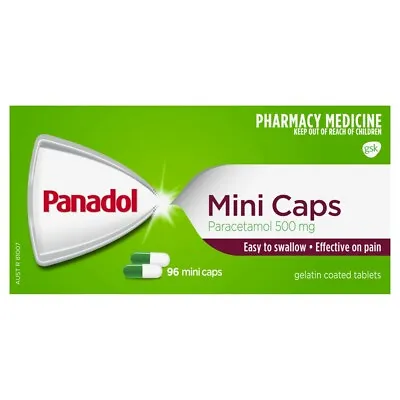 Panadol Pain Relief 96 Mini Caps Easy To Swallow Pain Relief Paracetamol 500mg • $32.84