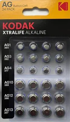 Kodak & T & E LR44 AG13 AG12 AG10 AG4 AG3 AG1 Alkaline Battery Cell - 5 Pack • £1.99