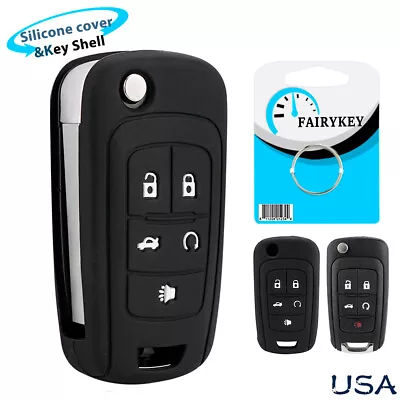 5 Buttons Silicone Flip Key Fob Cover Remote Case For Chevrolet Cruze Buick GM • $10.99