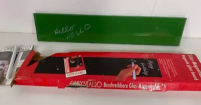 Corkline Magnetic Glass Marker Board Green 19.5” X 4” With 2 Magnets Rare HTF • $24.95