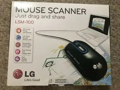 LG Smart Scan Black Computer USB 1200 DPI Mouse Model MCL1U LSM-100 Scanner NIB • $26