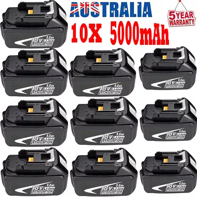 $290.89 • Buy 10X For Makita 18V 5.0AH LXT Lithium Battery Replaces BL1840 BL1830 BL1815 Tools