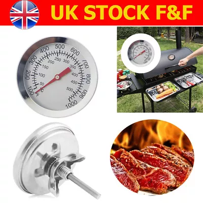 50~500 Stainless Steel Thermometer BBQ Smoker Grill Meat Oven Temperature Gauge • £5.01