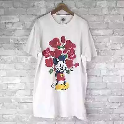 Mickey Mouse Valentines Flowers Retro Vtg Disney Store Graphic One Size Fits All • $55
