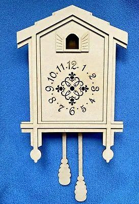  Beautiful Elegant Wooden MDF Cuckoo Clock Kit Blank With Pre Cut Numbers  • £9.99