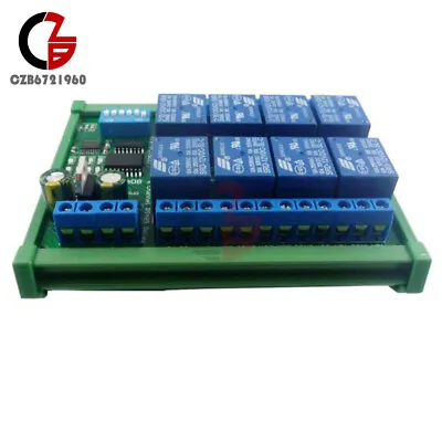 DC12V 8 Channel Relay Modbus RTU DIN Rail RS485 Relay Module Programmable Module • $18.60