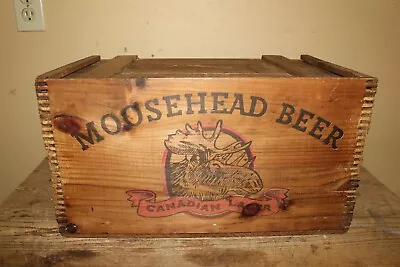 Original Vintage Moosehead Beer Wood Bottle Crate Box Sign • $75