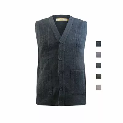 Sleeveless Cardigan Button Through Waistcoat Sweater Tank Top Jumper Colour Size • $22.34