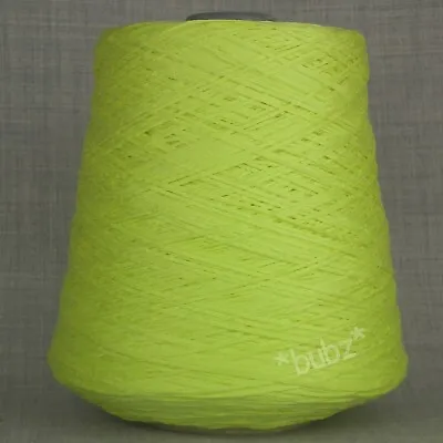 LIME GREEN 4 PLY ITALIAN TAPE YARN 400g CONE 8 BALLS FETTUCCINA HAND KNITTING • £14.95