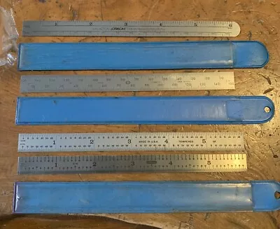 Machinist 6 Inch Metal Measuring Scale Tool Lot Of 4 Different • $0.99