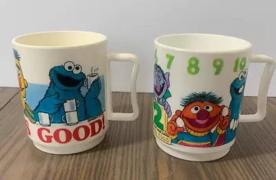Vintage Peter Pan Sesame Street Mugs Muppets Bert Ernie Cookie Monster USA • $12