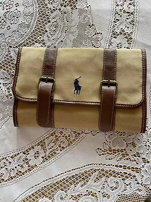 VTG  Ralph Lauren Polo Canvas Hanging Travel Toiletry Bag  Mesh Pockets • $24.99