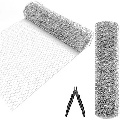 4m Chicken Wire Mesh Netting Galvanized Hexagonal Wire Mesh With Cutter Pliers • £5.99