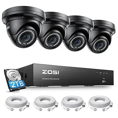 ZOSI 4K 8CH NVR POE Security IP 5MP Human Detection Audio Camera System Outdoor • $329.99